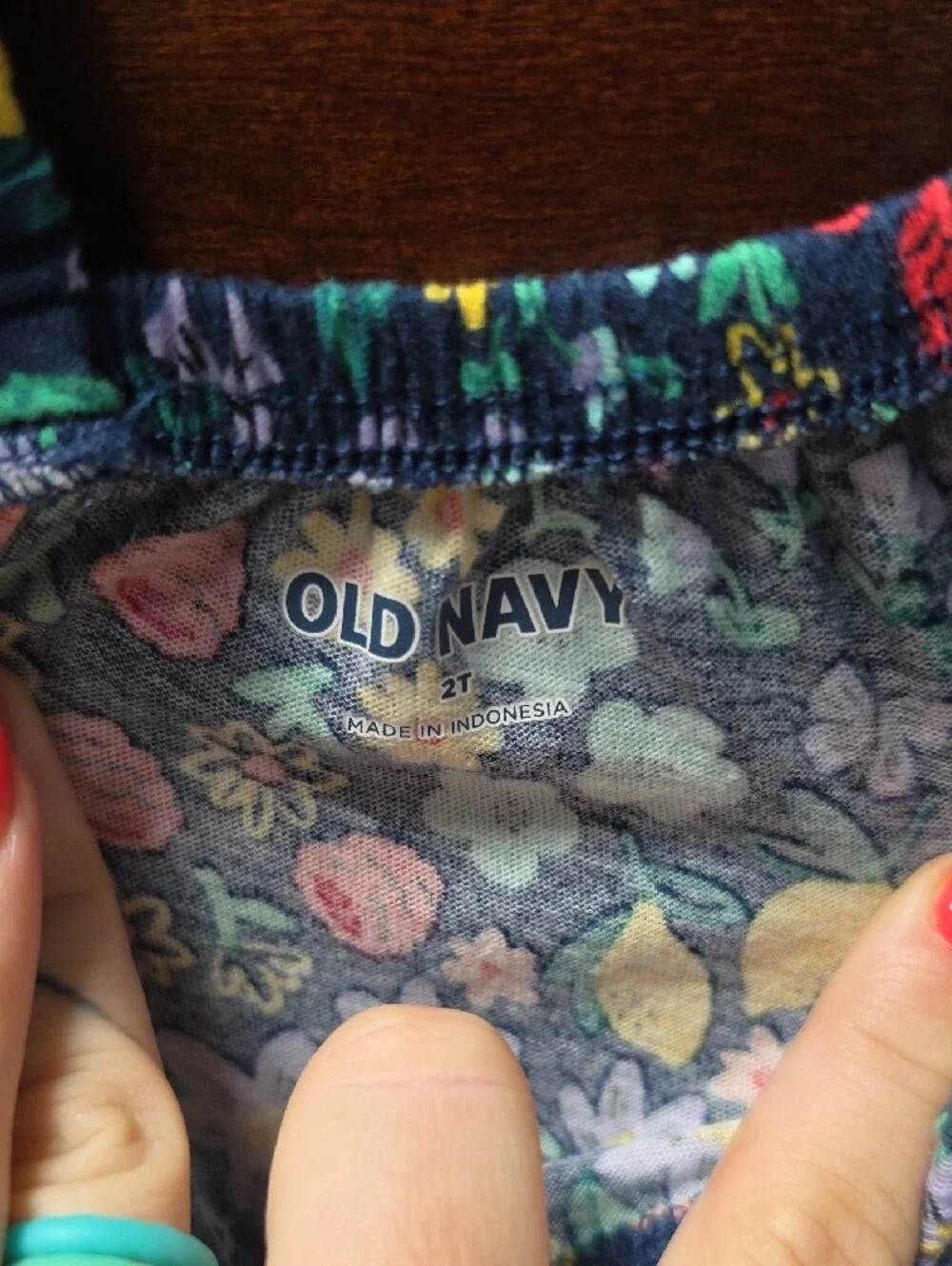 Old Navy Navy Multicolor Floral Ruffle-Strap Romper Dress
